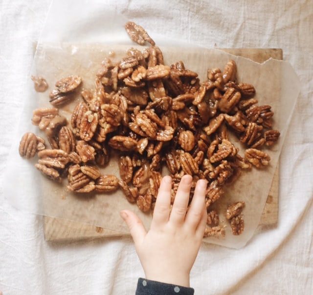 Quick and Easy candied pecans in under 10 minutes! This is the only recipe you will want to use with its buttery rich taste and simple ingredient list