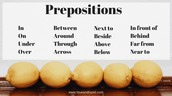 preposition list for preschool activities