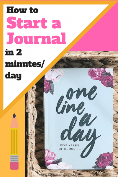 How to start journaling using the one line a day journal. 5 years worth of memories, and easy for busy people to use in 2 minutes/day! #journaling #blueandhazel #journal #onelineaday #onelineadayjournal #momlife #moms #howtojournal #startajournal #kids #memories #organization #momhacks #newmoms #giftformom #mothersdaygift