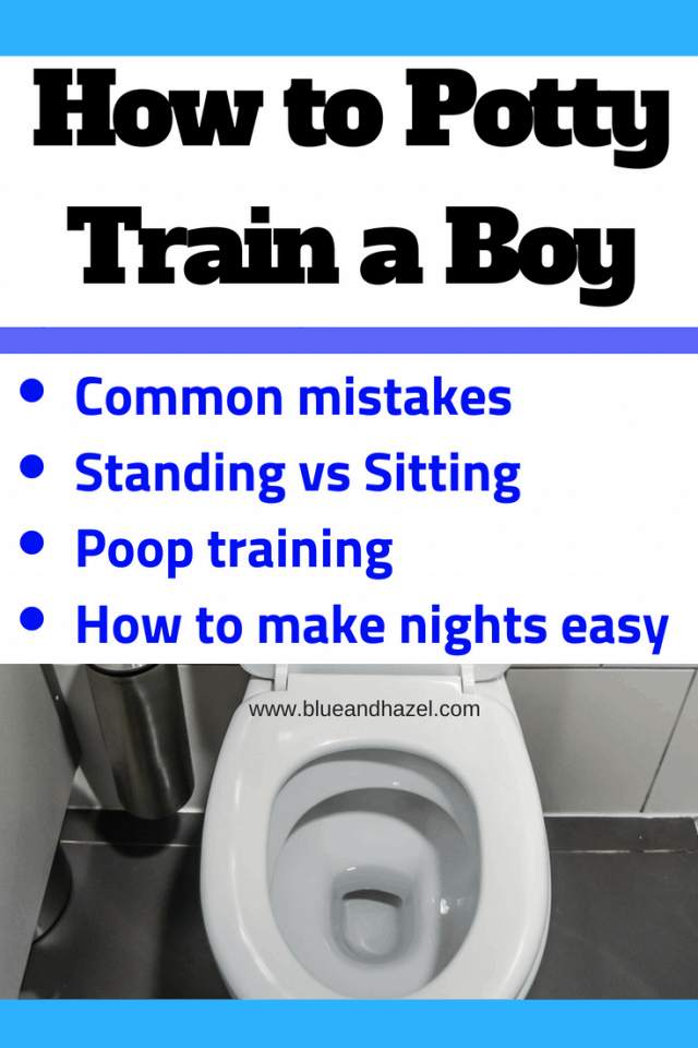 Potty Training Tips for Boys Tips, how to potty train older boys, motivating boys to poop on the toilet, how to get out of diapers and potty train at night #pottytraining #toddler #toddlerboy #momlife #moms #blueandhazel