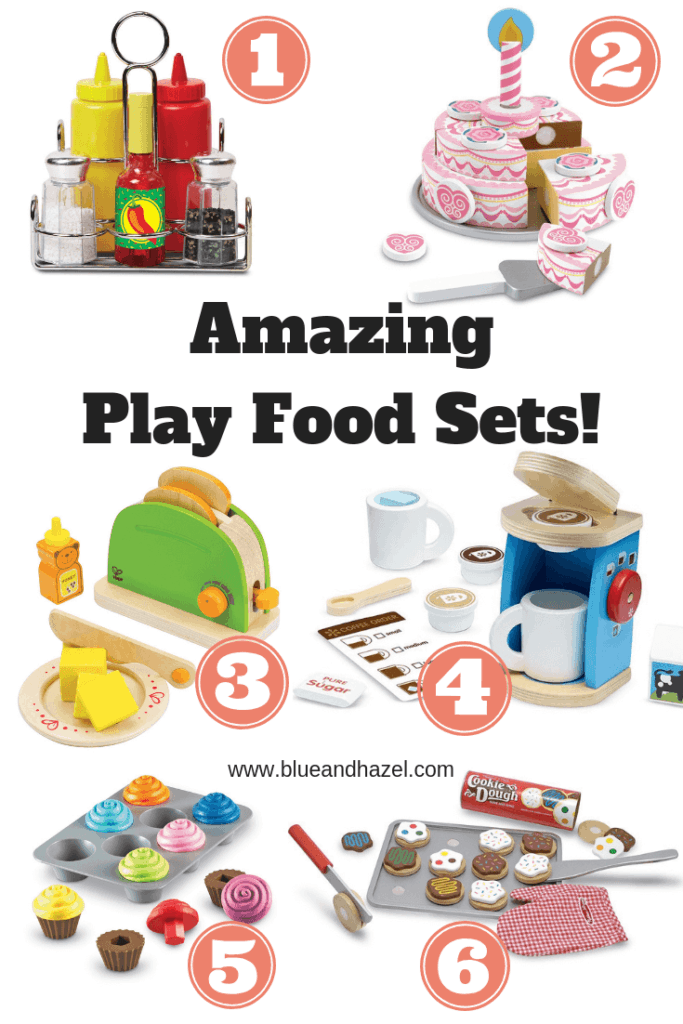 Quality Play Food Sets for preschoolers and Montessori rooms.