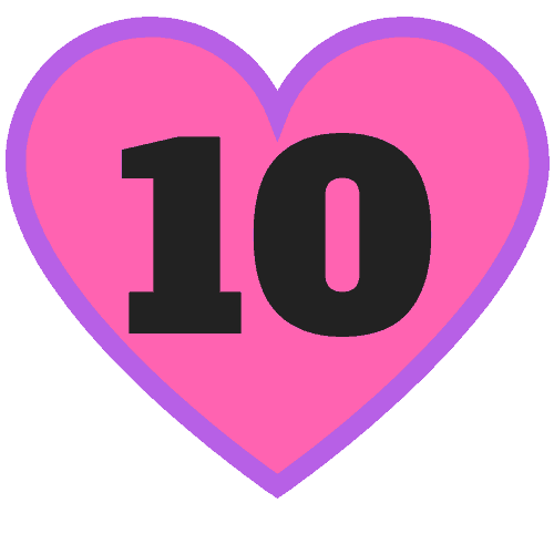pink heart with number 10