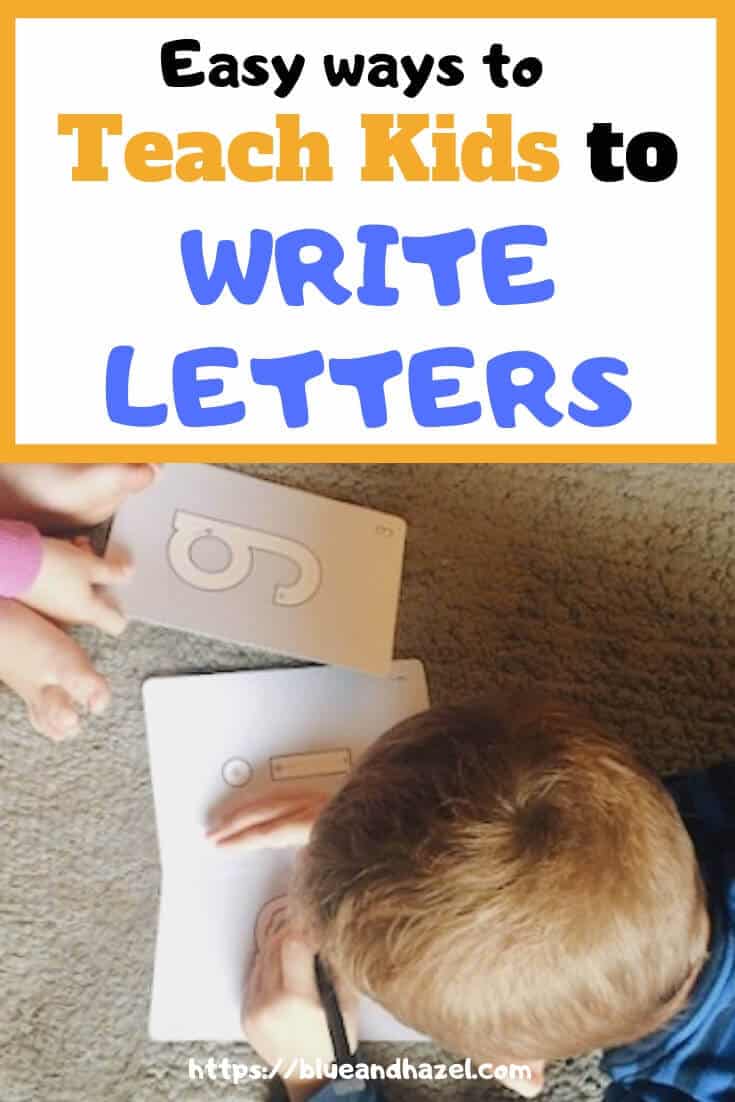 Preschooler letter writing activities and name writing activities for homeschool preschool and homeschool kindergarten. #blueandhazel #preschool #kindergarten #homeschool #namewriting #alphabet