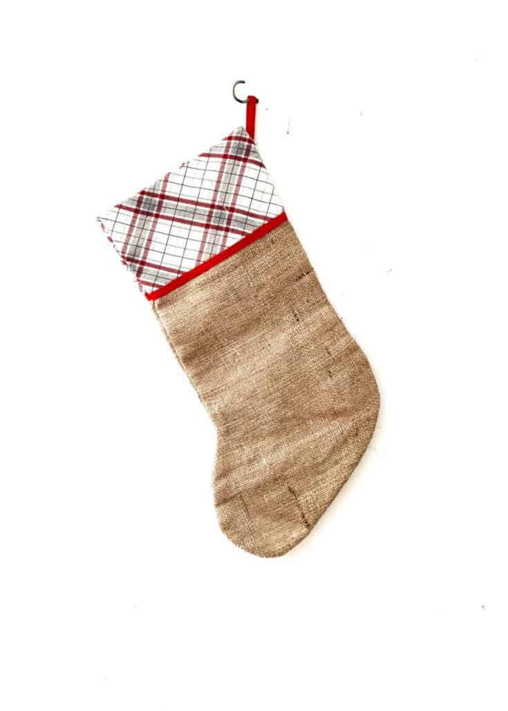 How To Sew A Burlap Christmas Stocking For Beginners Blue and Hazel