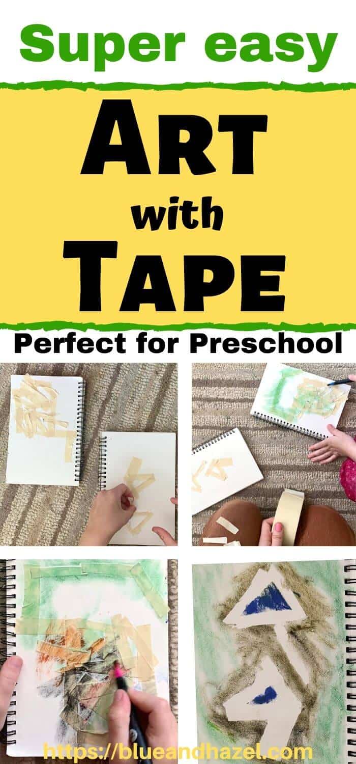 Tape Resist Art Technique For Preschoolers Blue and Hazel