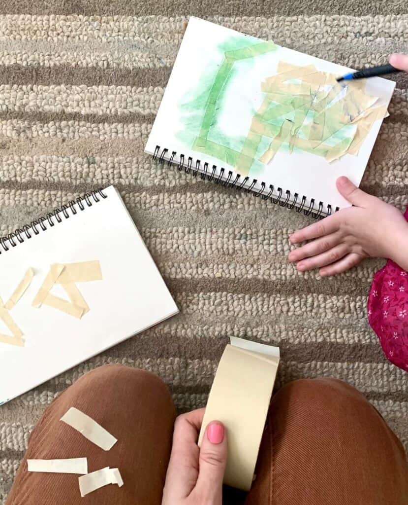 Name Art: Tape Resist Canvas Paintings for Young Children