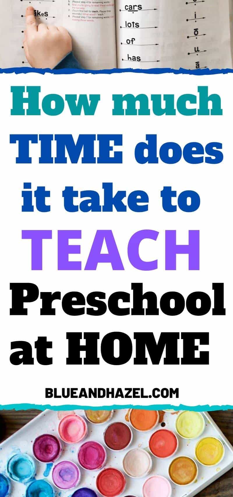 pinterest image for how much time should it take to homeschool preschool