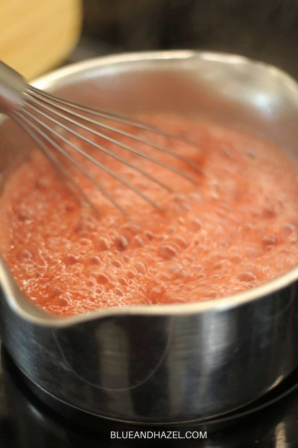 boiling strawberries and pectin for 1 minute to thicken the jam using Ball low sugar pectin