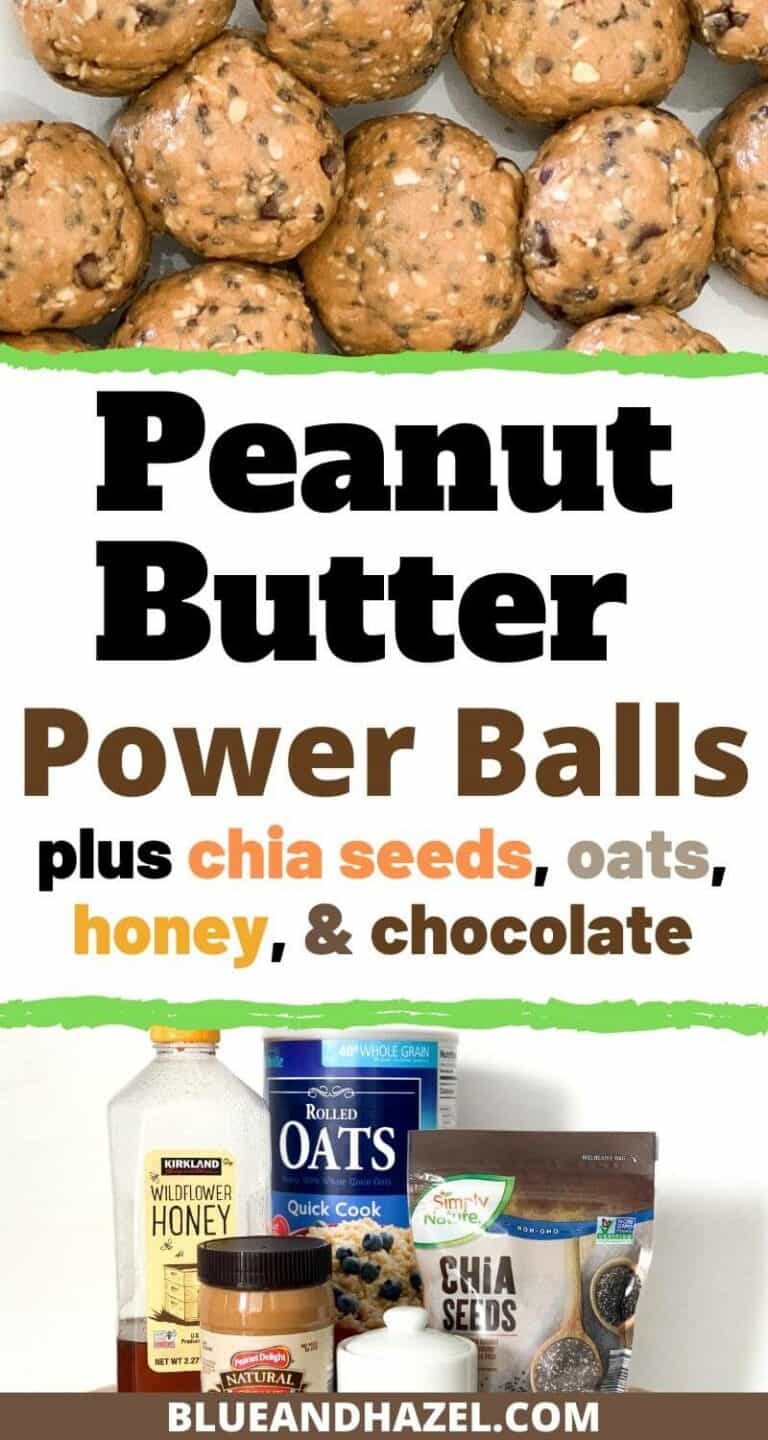 Peanut Butter Power Balls With Chia & Chocolate Blue and Hazel