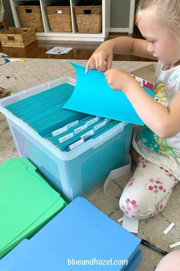 How to set up a homeschool crate system to organize your homeschool curriculum for the whole year!