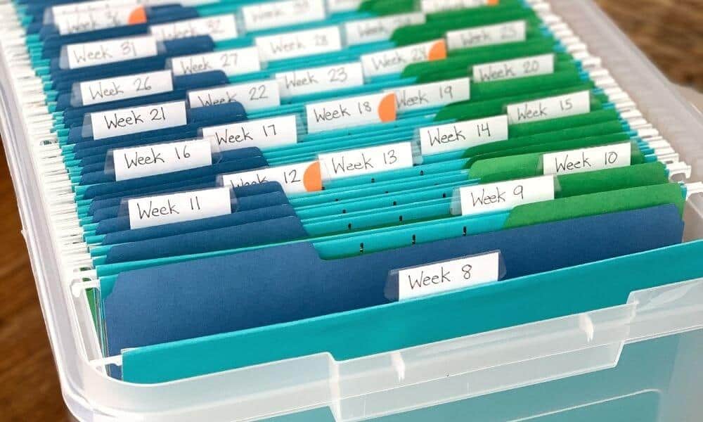 The Homeschool Crate System: Organizing 1 Year Of Curriculum - Blue and ...