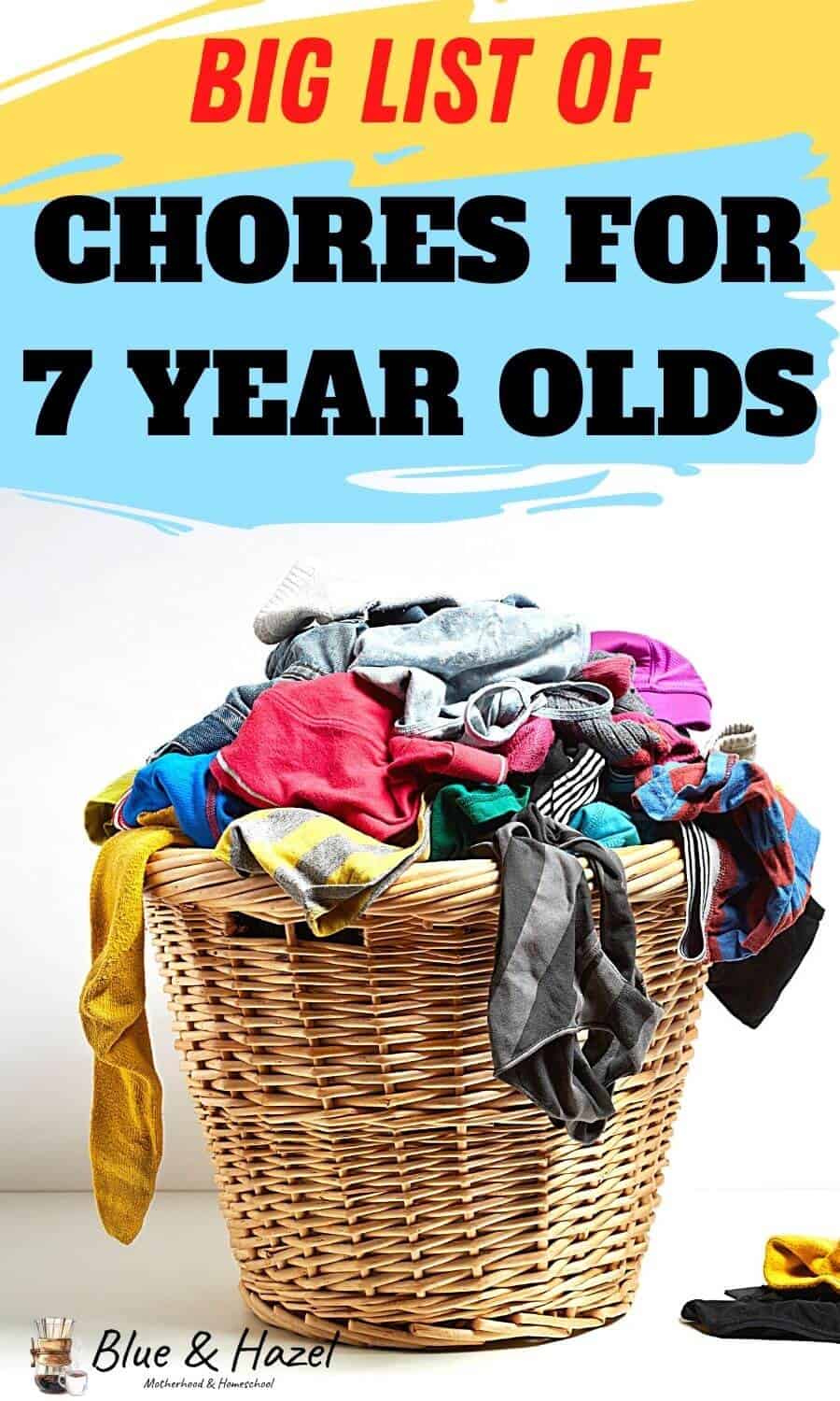 big list of chores for 7 year olds! Here's 17 chores 7 year olds can do to learn responsibility. 