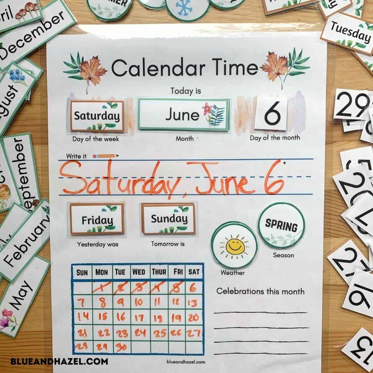 Calendar Time Printable