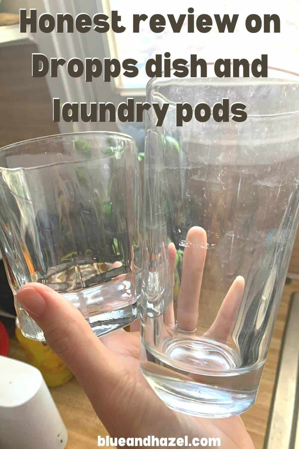 Glasses showing smudges after using Dropps dishwasher lemon scented pods. 