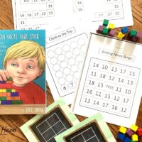 addition facts that stick math book next to printed math games and 10 frames