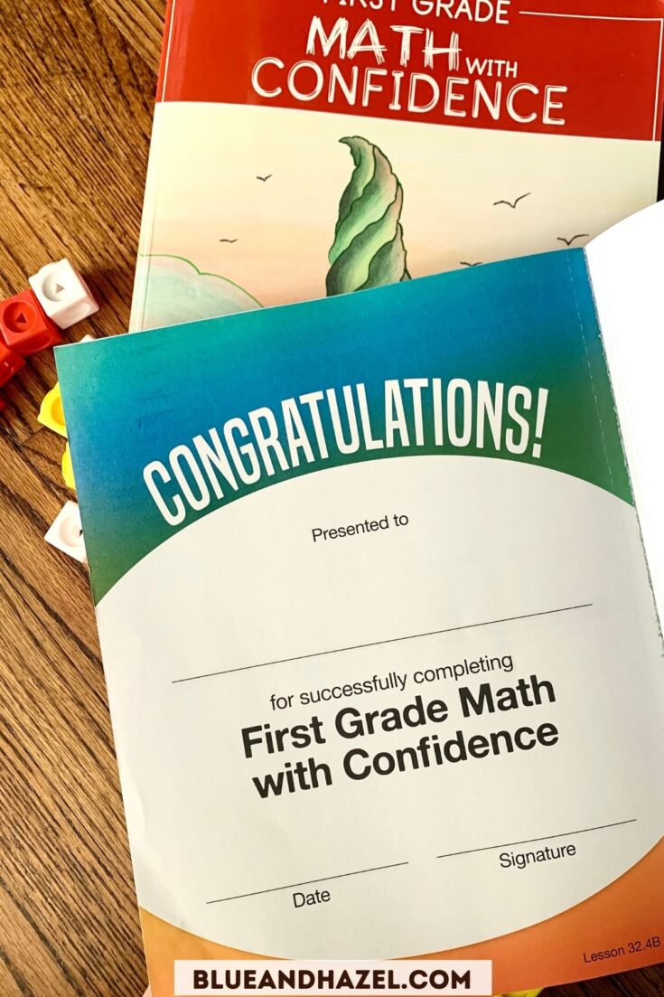 Congratulations page in the back of Math With Confidence for completing the course. 