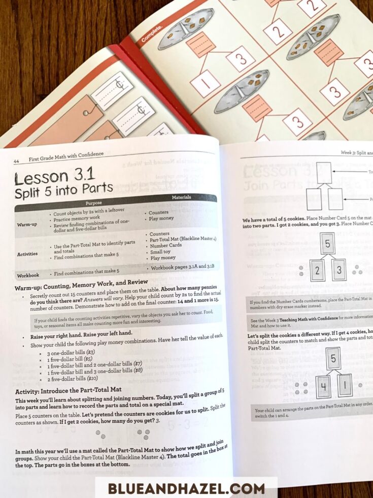 Part Total Practice for numbers 1 to 10 using Math With Confidence Instructor's Guide