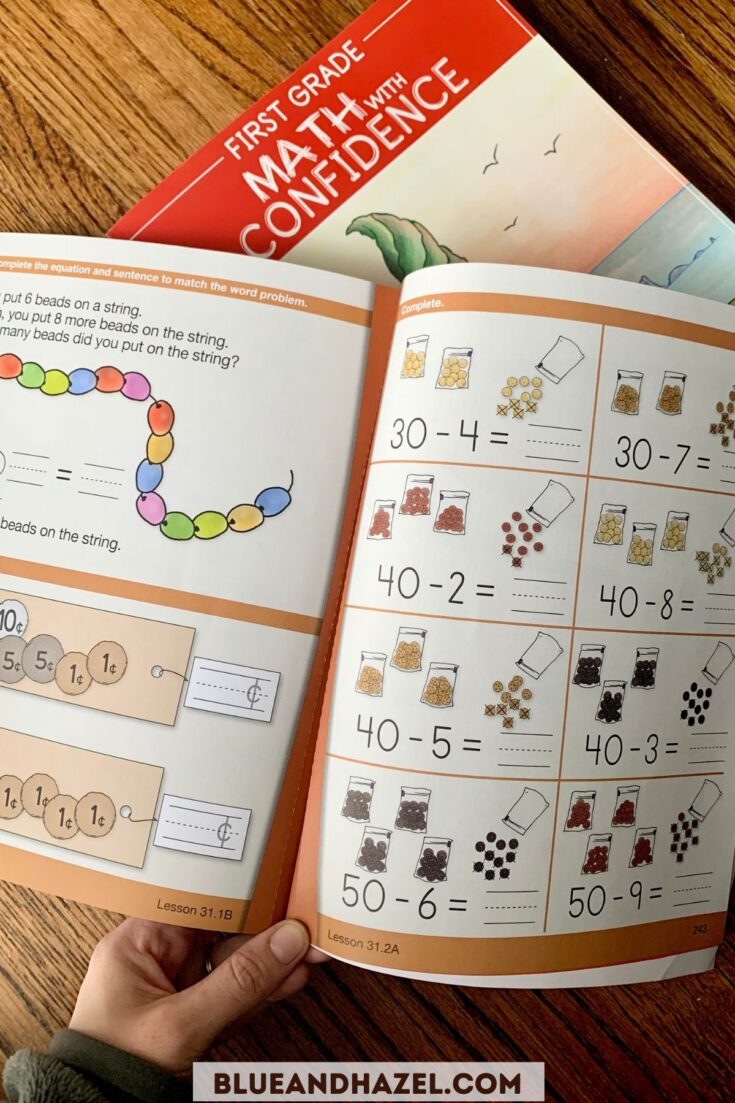 Lesson 31.2 of First Grade Math With Confidence: Subtracting a one digit number from a 2 digit number