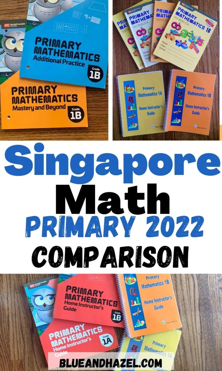 Singapore math US version books and Primary 2022 books.