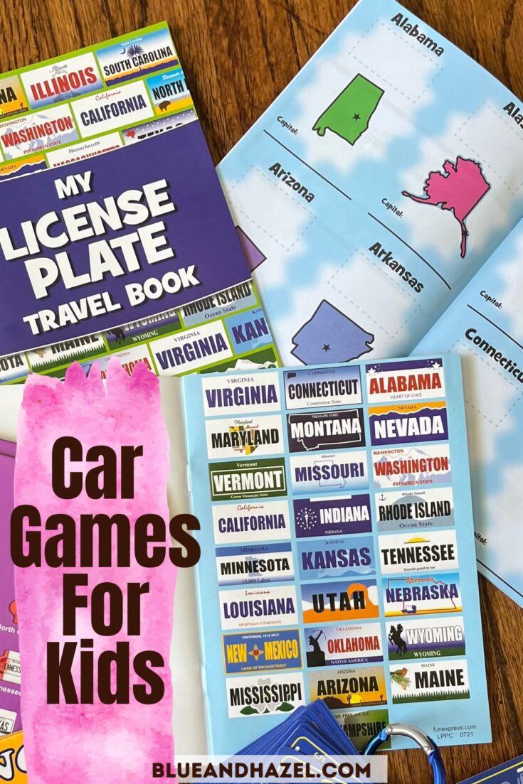 License plate game for finding all 50 states and sticker sheet