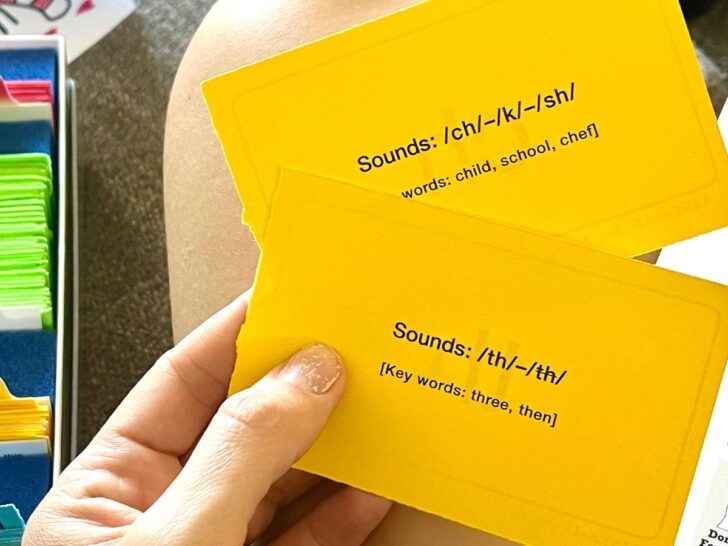 Yellow sound cards from All About Spelling